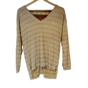 Daytrip by Buckle. Women's Yellow Striped Open Lace-Up Tie Back. Size Medium.